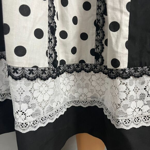 Vintage Carefree Fashions A-Line Skirt Womens Black White Rockabilly Cottagecore - Picture 2 of 6